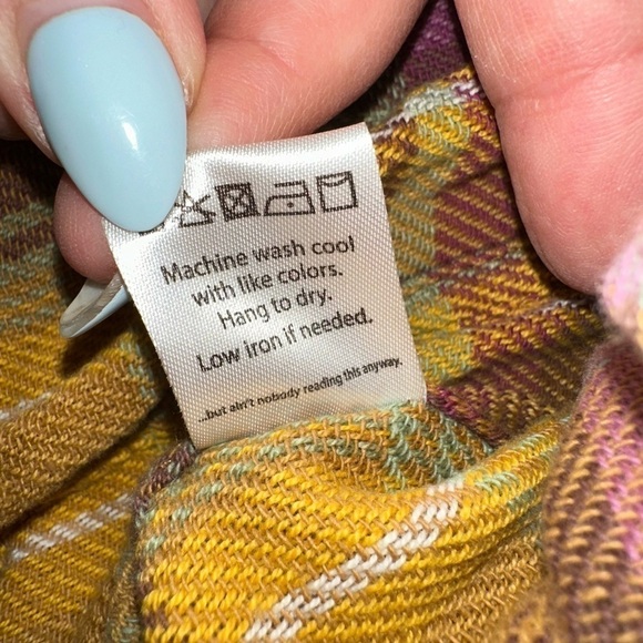 Men's Yellow and Purple Plaid Casual Button Down Shirt - Picture 4 of 11